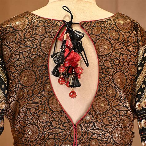 Black Designer Blouse with Hand Embellished Work – Chinaya Banaras