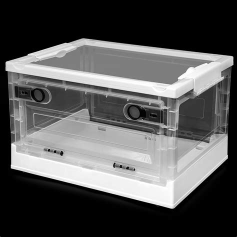 ABOUT SPACE Storage Box - 3 Side Opening Transparent Body Plastic Bin ...