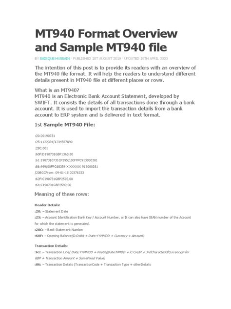 Image result for Swiftmt940 File Format