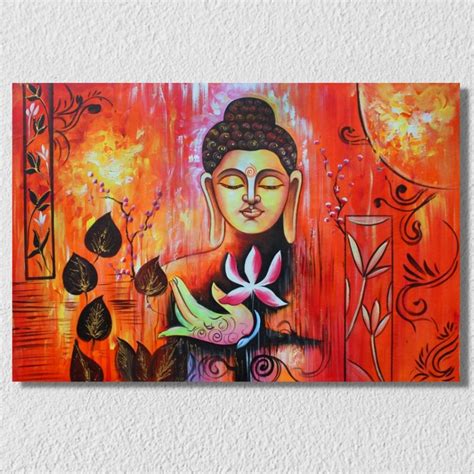 Yellow And Red Buddha – Myindianthings