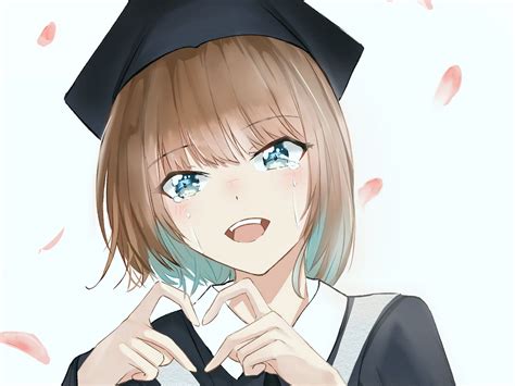 Download wallpaper 1400x1050 girl, student, tears, gesture, heart ...