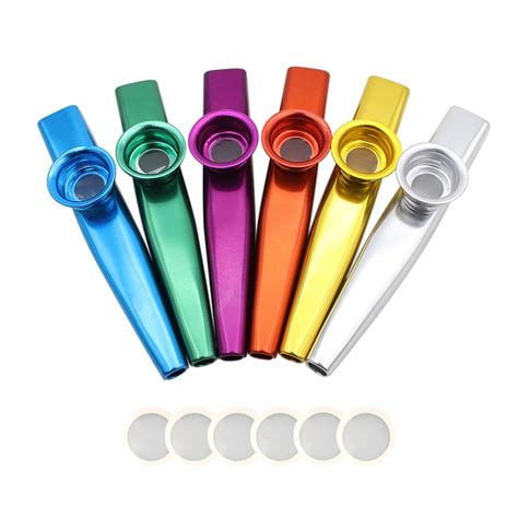 Petift Set of 6 Colors Ultralight Metal Kazoo Musical Instruments for ...