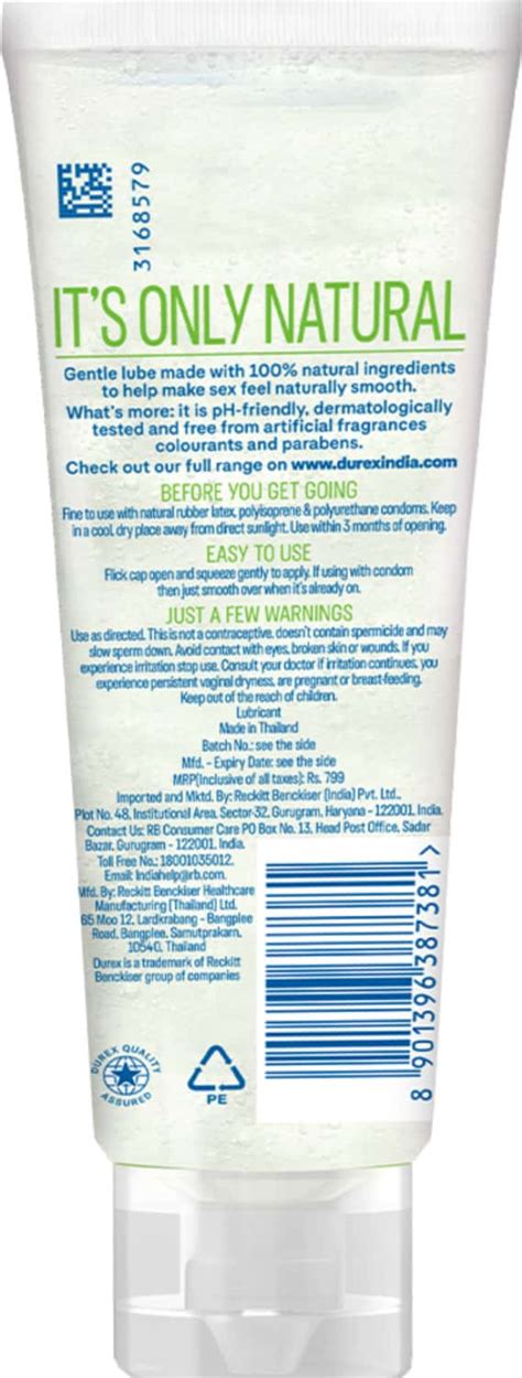 Buy DUREX NATURALS INTIMATE LUBRICANT GEL - 100ML Online & Get Upto 60% ...