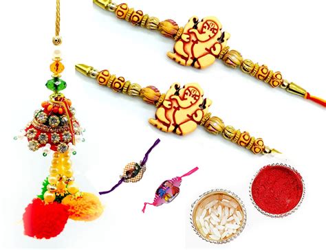 Buy 2 Pcs Rakhi,1 Pcs Lumba & 2 Kids Rakhi Set For Brother Sister ...