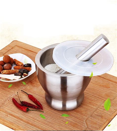 Buy PANTH Stainless Steel Manual Garlic Spice Tamping Rammer Mortar ...