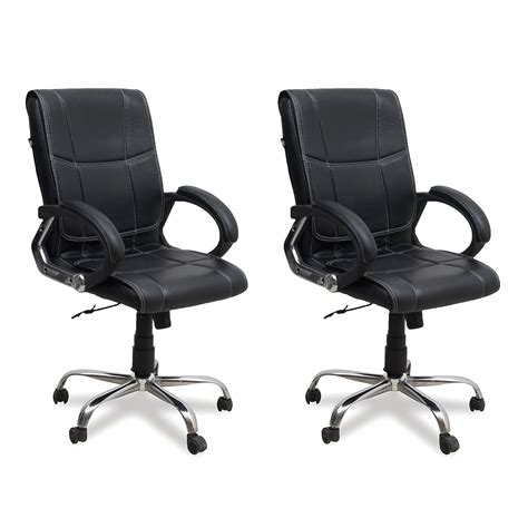 Fabsy Interiors Executive Revolving Chair Black for Office Combo of 2 ...