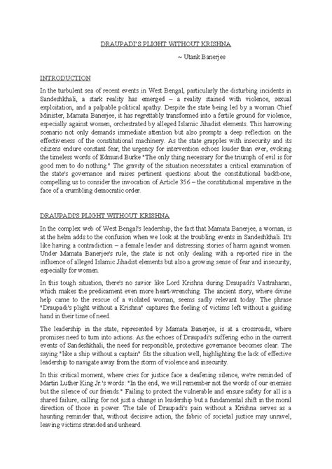 Draupadi's Plight without Krishna by Utank Banerjee - DRAUPADI’S PLIGHT ...