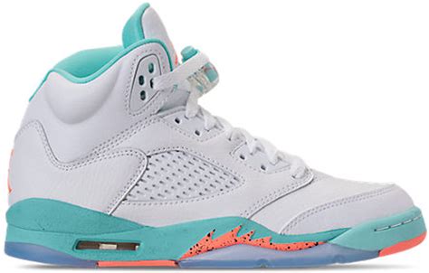Girls Air Jordan 5 Light Aqua
