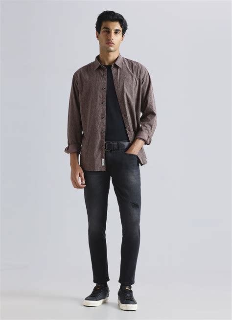 Brown Floral Print Full Sleeve Shirt | Pepe Jeans India