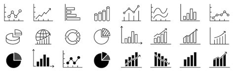 A set of charts and graphs related vector icons for your design ...
