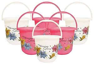 Kuber Industries Floral Print 6 Pieces Unbreakable Strong Plastic ...