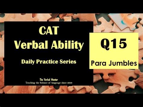 Parajumbles Practice: Question 15 Video Lecture - Crash Course for CAT