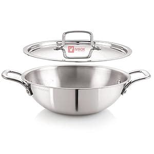 Buy iVBOX® Platina Induction Bottom 24cm Tri-Ply Stainless Steel Kadai ...