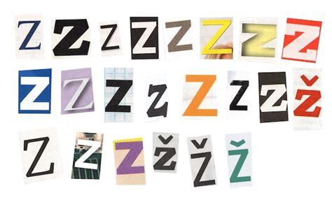Letter z magazine cut out font ransom letter isolated collage elements ...
