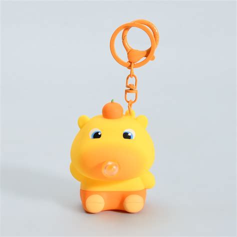 Capybara Bubble Blowing Lulu Keychain- Yellow and Orange – Mumuso