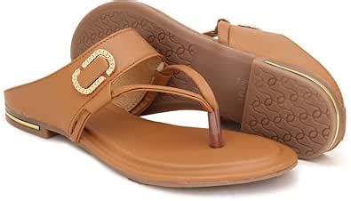 Buy MYRA Women Tan Flats Sandal at Amazon.in