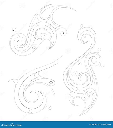 概述纹身花刺设计 向量例证. 插画 包括有 形状, 详细资料, 无刺指甲花, 样式, 装饰, 曲线, 夏威夷 - 44051141