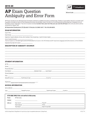 Fillable Online Fillable Online AP Exam Question Ambiguity and Error ...