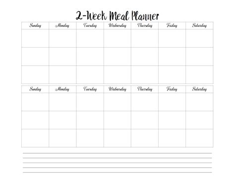 Two Week Meal Planner Template - Social Media Template
