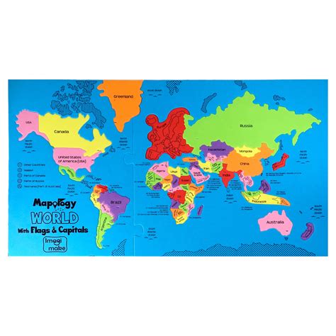 Mapology: World with Capitals and Flags- Educational Toy & Puzzle ...