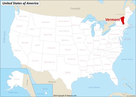 Map of Vermont State, USA - Mapsius.com
