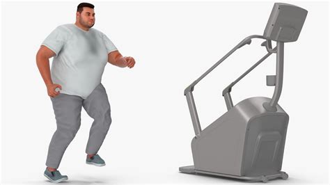 Fat Guy on a Stair Stepping Workout Fur 3D model | 3D Molier International