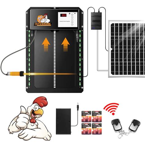 Proshine Solar Chicken Door Automatic Chicken Coop Door with Timer ...