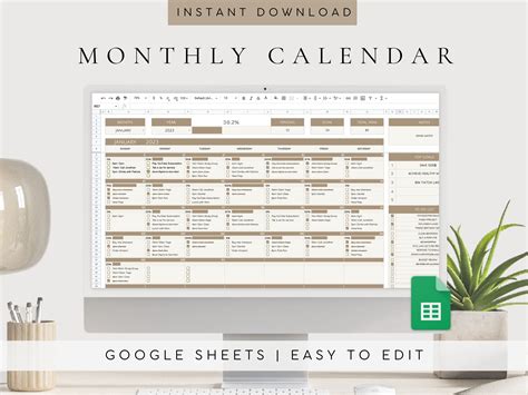 2024 Monthly Calendar Template Google Sheets - Best Templates Resources