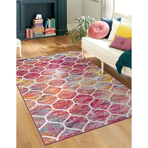 Unique Loom Trellis Frieze 3 X 5 (ft) Indoor Trellis Area Rug 3151694 ...