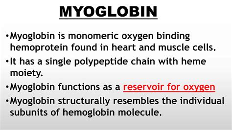 STRUCTURE OF HEMOGLOBIN AND MYOGLOBIN | PPTX
