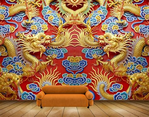 Avikalp MWZ0307 Golden Snakes Blue Yellow Flowers 3D HD Wallpaper ...