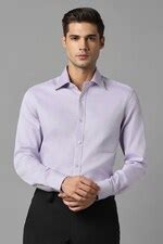 Buy Men Purple Classic Fit Solid Full Sleeves Formal Shirt Online ...