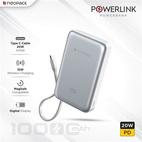 Powerline Digital Display Magnetic Power Bank 10000 mHA with Magsafe W ...