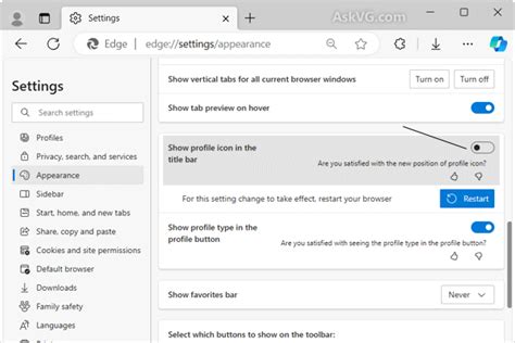 Image result for Edge Disable Profile Button