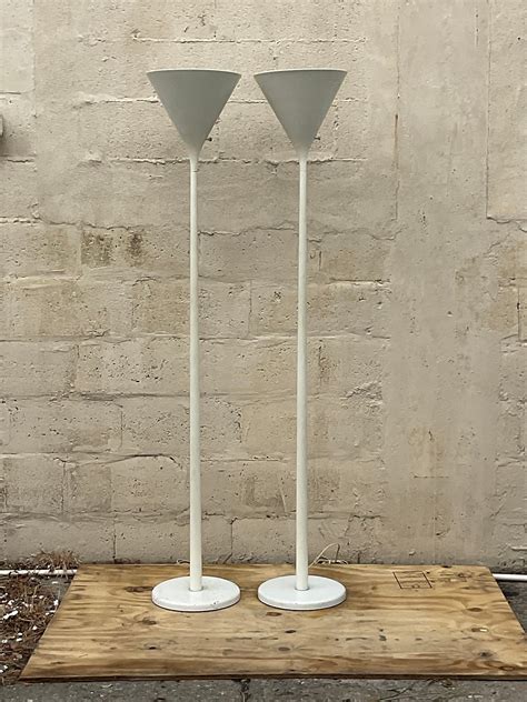 Vintage Boho Signed Nessen Cone Floor Lamps - a Pair For Sale at 1stDibs