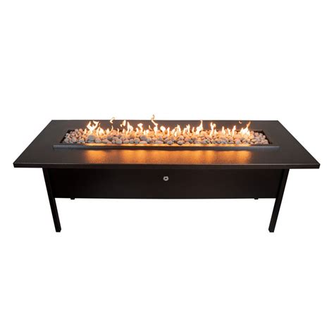 The Outdoor Plus Rectangular Metal Seashore Powder Coat Fire Table ...