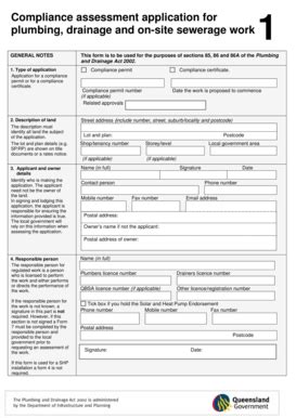 Fillable Online Compliance assessment application for ... - Queensland ...