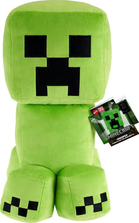 Amazon.com: Mattel Minecraft Creeper 16-in Scale Jumbo Plush Figure ...