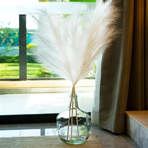 Buy Faux Pampas Grass Set of 3Pcs - 43 Inches Tall Non-Shedding Split ...
