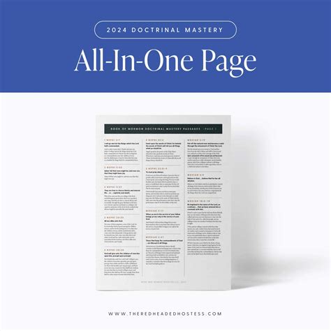 Book of Mormon Doctrinal Mastery - All-In-One-Page - The Red Headed Hostess
