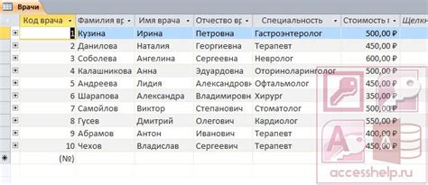 База данных Access Медицинский центр - Базы данных Access