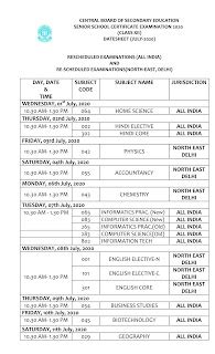 CBSE 12th Class Examination Schedule: CBSE Examination from July 01 to ...