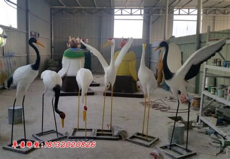 玻璃钢仙鹤雕塑，玻璃钢丹顶鹤 - 卓景雕塑公司