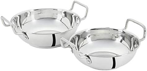 Amazon Brand - Solimo Stainless Steel Induction Bottom Kadhai Set Size ...
