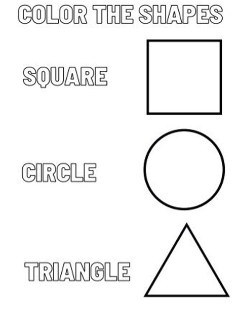 Printable Shapes Simple Illustrations For Preschool Coloring Pages ...