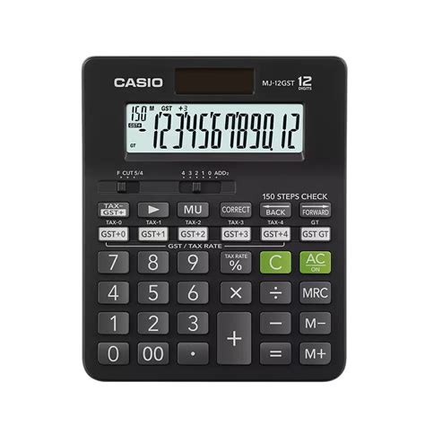 CASIO Calculator MJ-12GST 12 Digit with Check Correct & 5 GST Keys ...