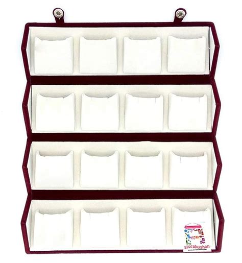 atorakushon Women's Velvet 16 Pair Earrings Organizer Jewellery Box ...