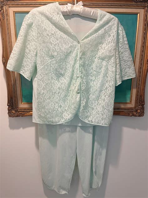 1960s Mint Green Pajama Set by Vanity Fair Size 38 - Etsy