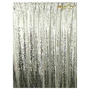 Mermaid Sequin Backdrop Silver 20FTx10FT Flip Up Fabric Curtain Sparkly ...