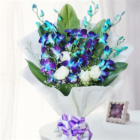 Blue orchids Bouquet Delivery | Buy and Send Purple orchids Online ...